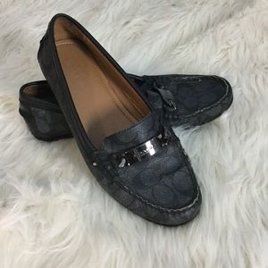 Coach Olive leather signature loafers smoke 7.5